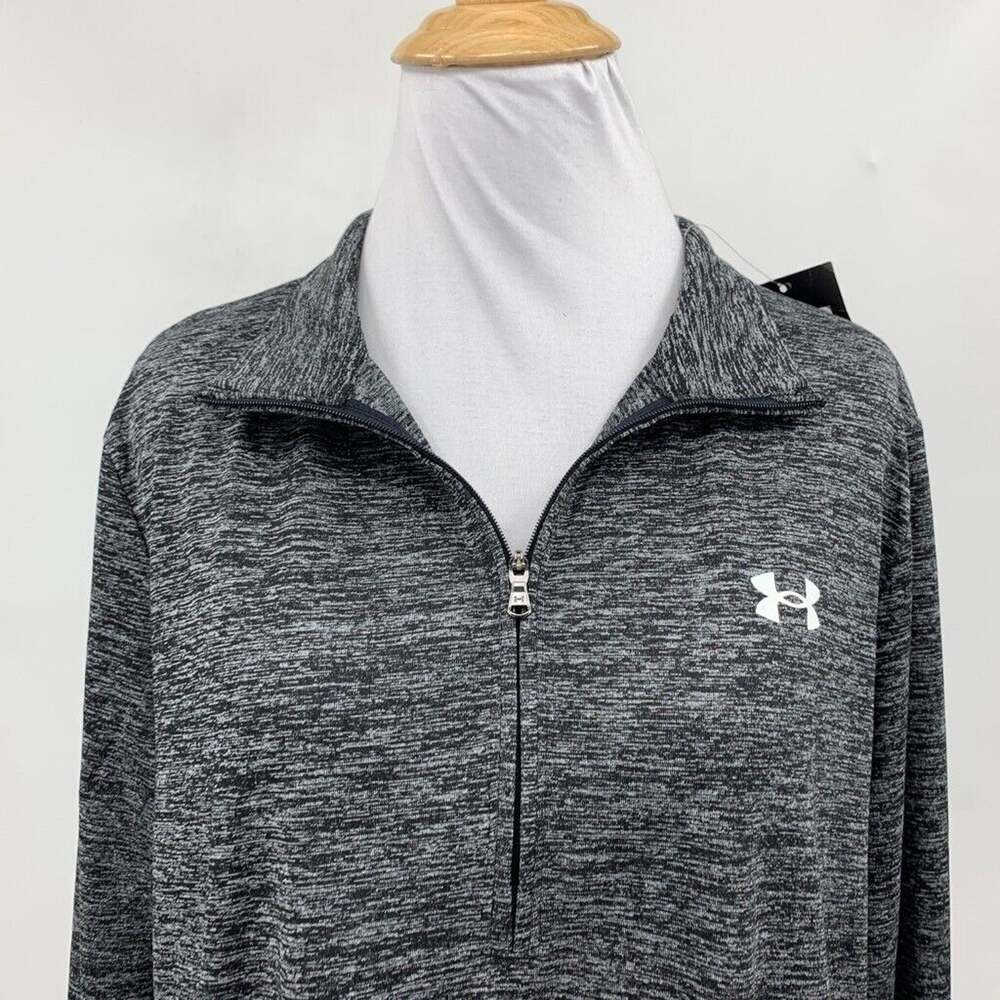 Under Armour Shirt Womens L Large Black Titanium Tech Twist 1/2 Zip Space Dye - Picture 3 of 11